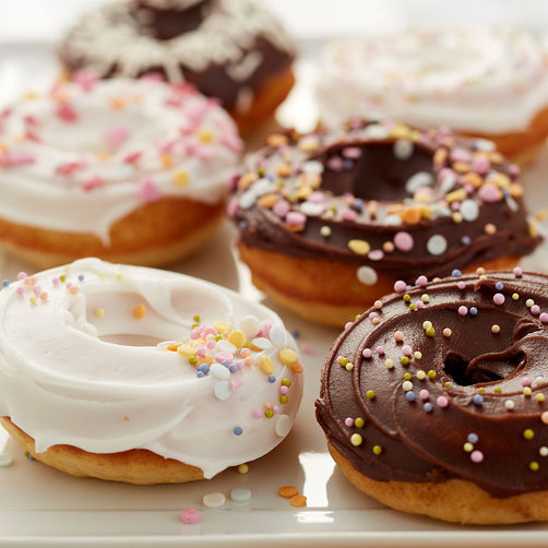Molde de silicona de gran tamaño para donas antiadherentes para hornear  pasteles para bagel y donuts (8 pulgadas, rosa)